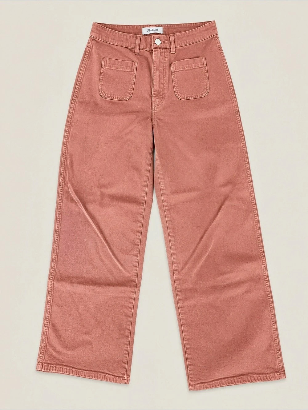 Madewell Size 29 Terracotta High Rise Crop Wide Leg Patch Pocket Pants